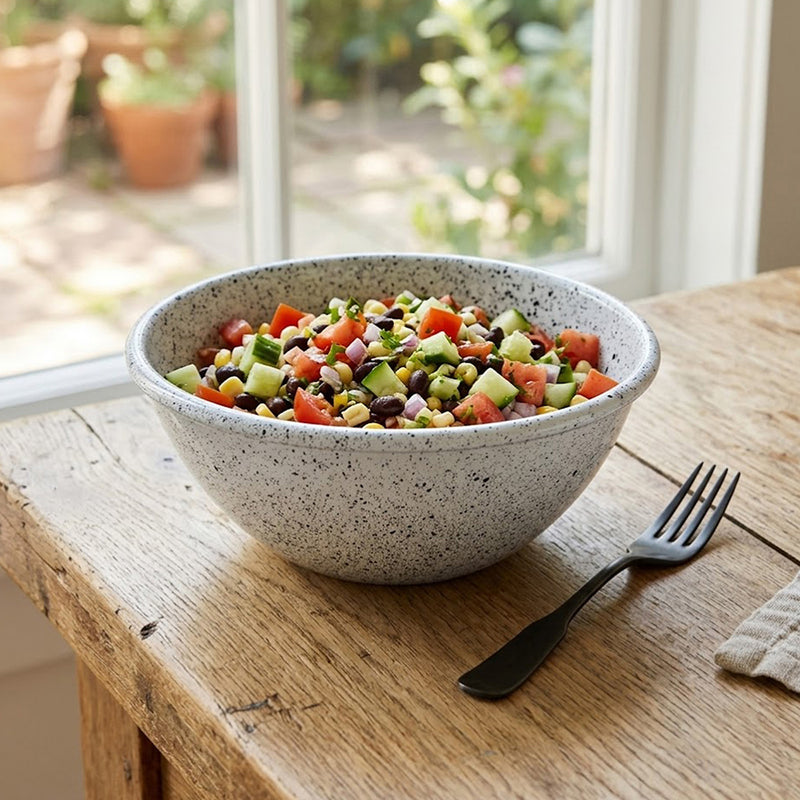 Elix Metal Serving Bowl - White