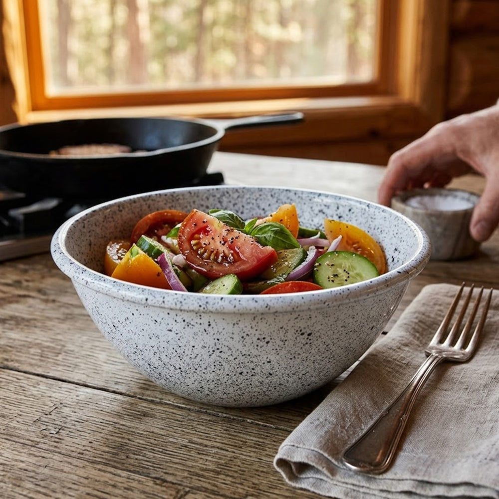 Elix Metal Serving Bowl - White