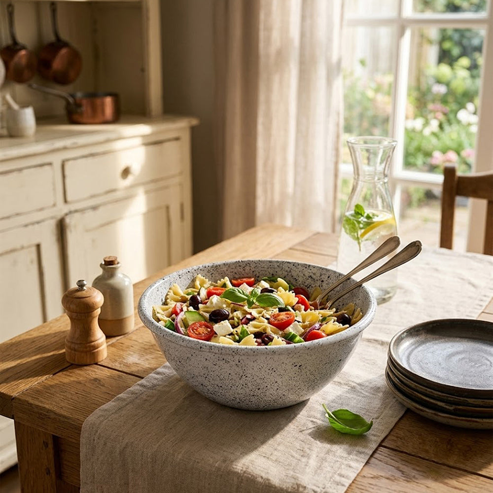Elix Metal Serving Bowl - White