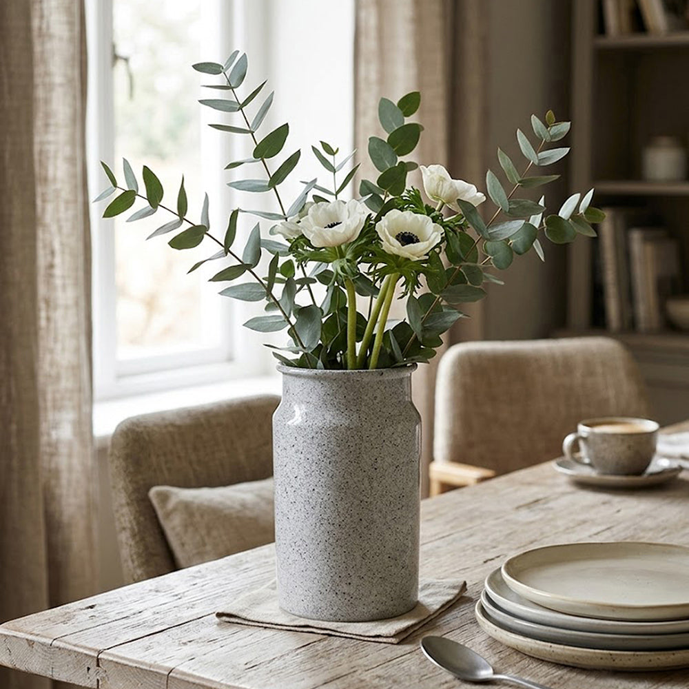 Metal Vase, Large - White