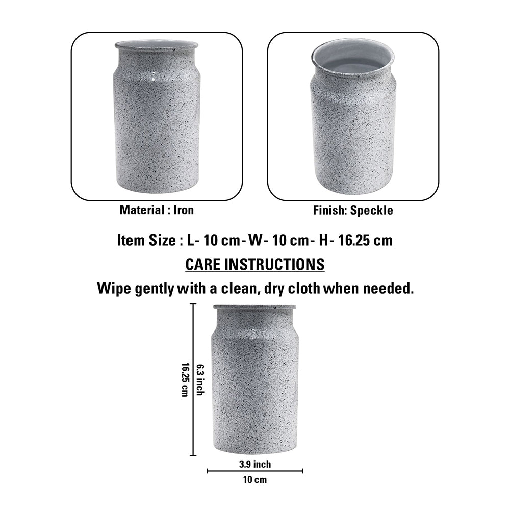 Iron Metal Speckle Finish Flower vase for Home Décor