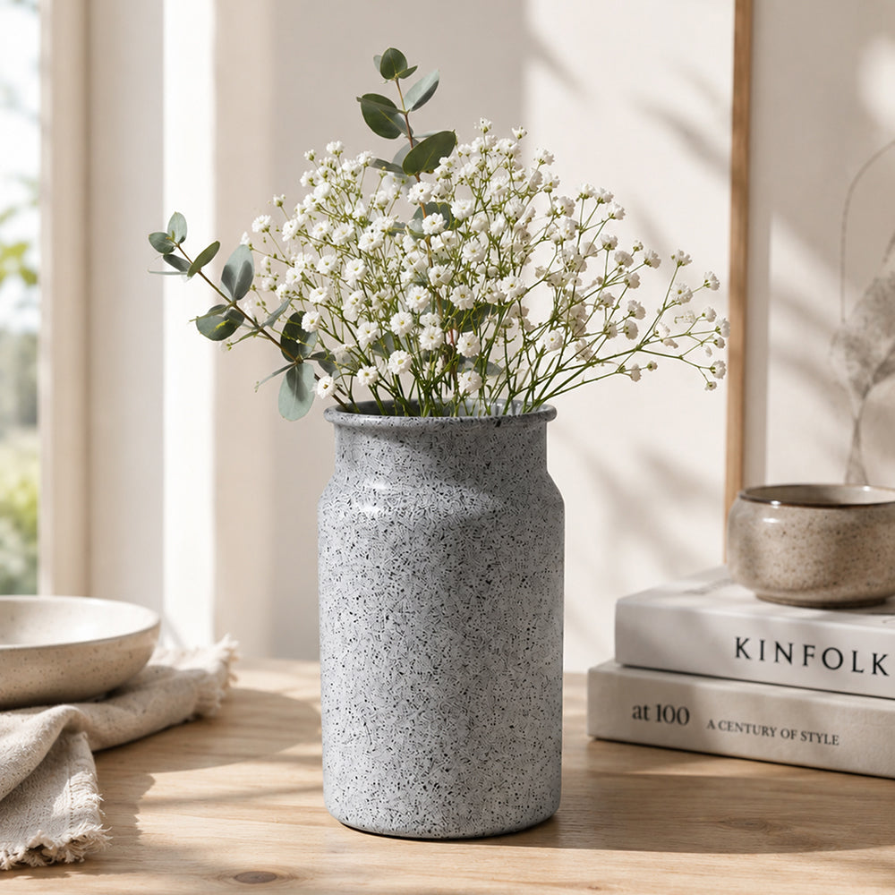 Metal Vase, Large - White