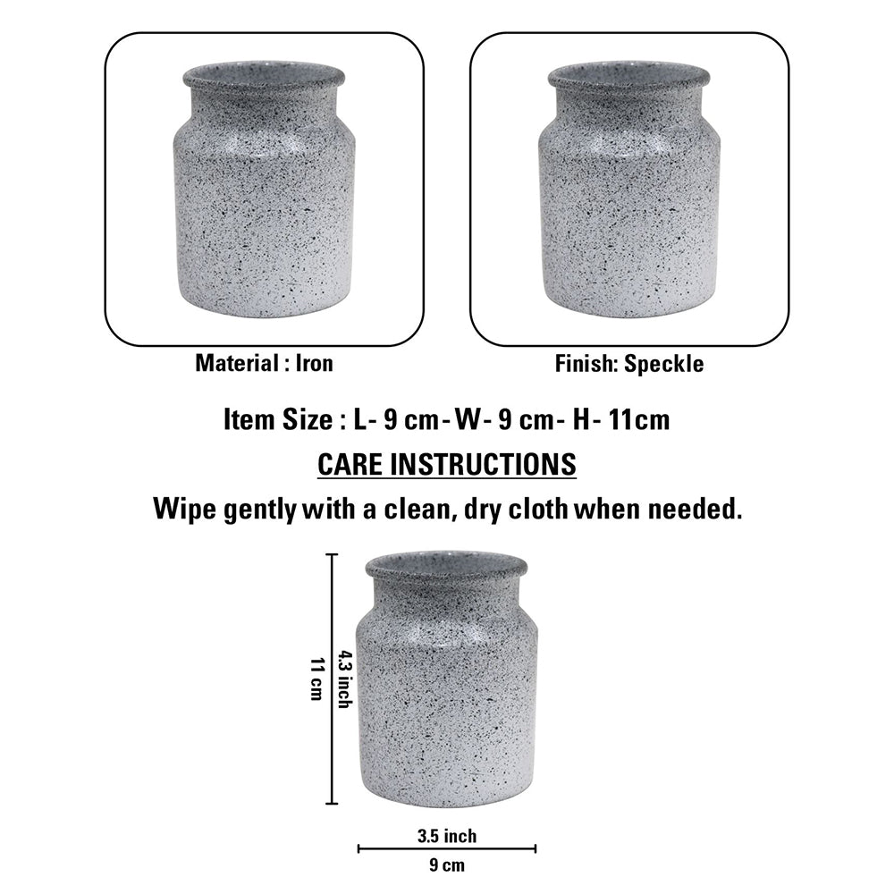 Iron Metal Speckle Finish Flower vase for Home Décor