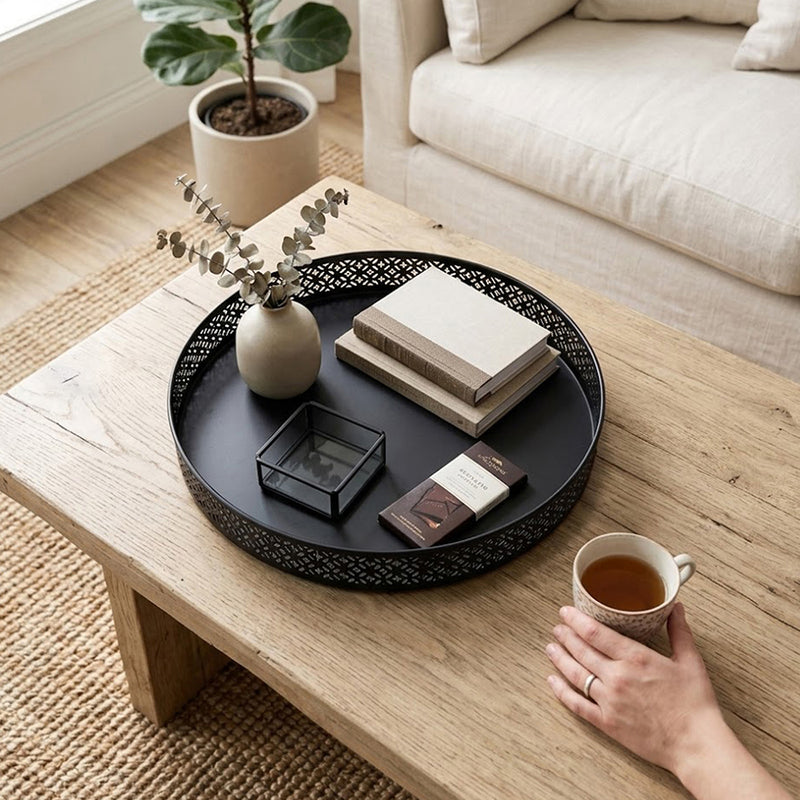 Fana Metal Serving Tray - Black