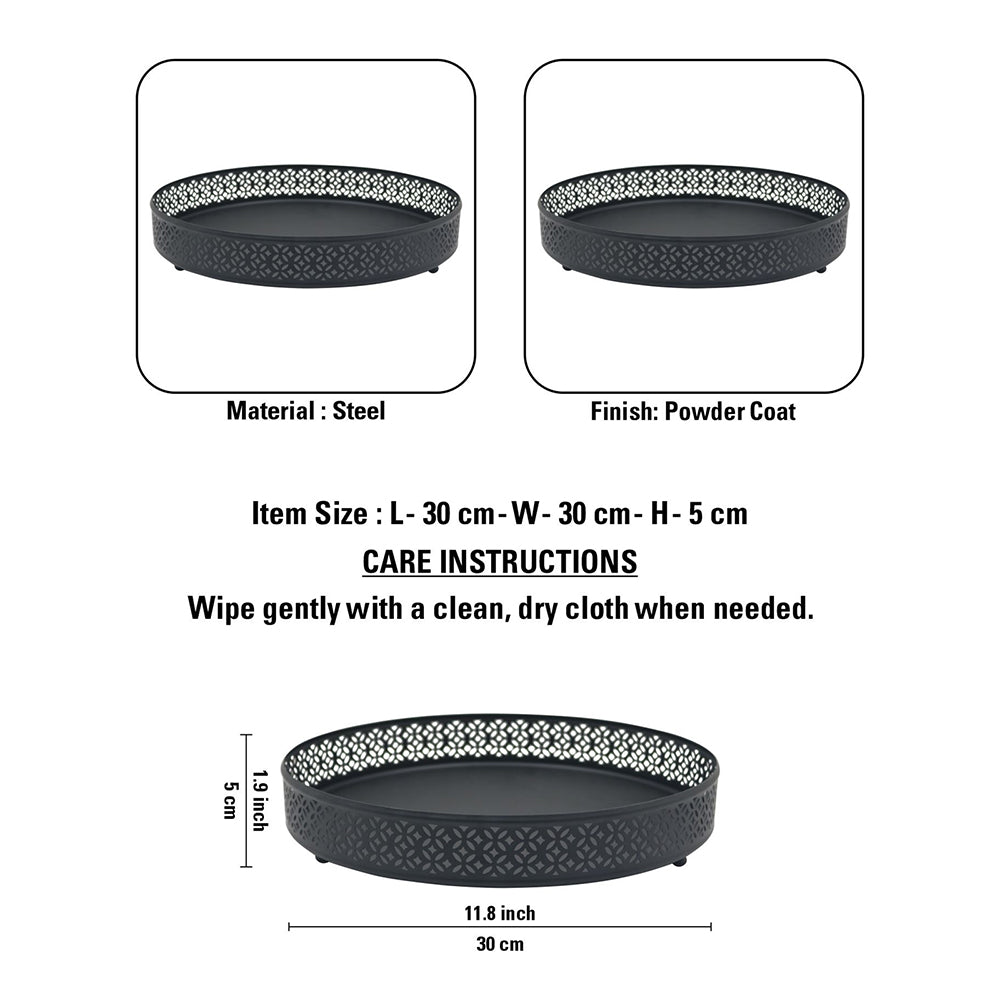 Metal Serving Tray With Handle For Parties & Occasions