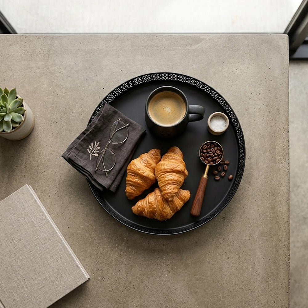 Fana Metal Serving Tray - Black