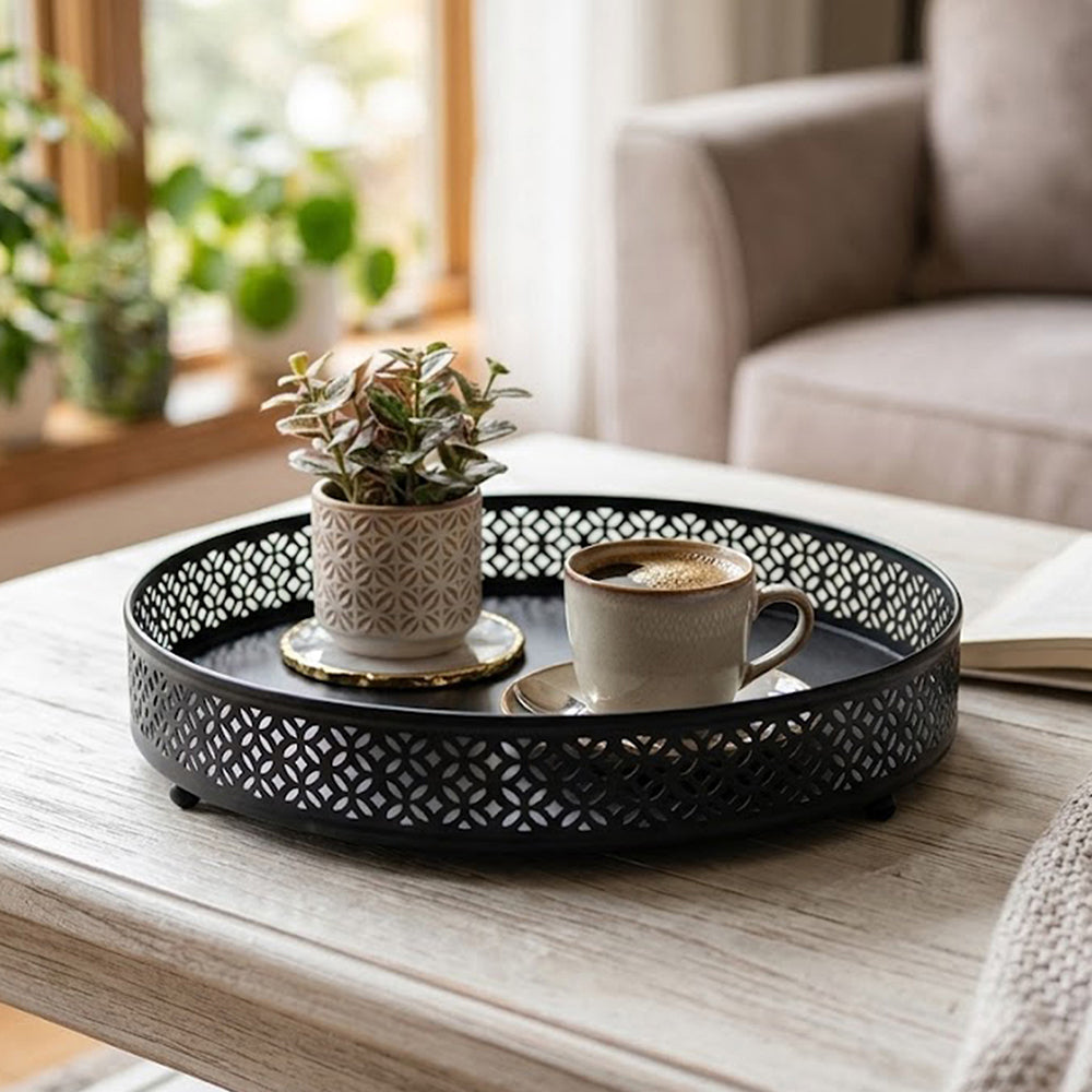 Fana Metal Serving Tray - Black