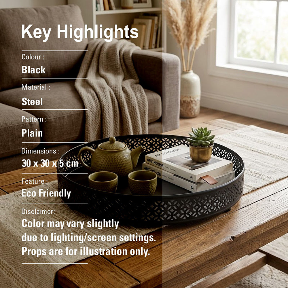 Fana Metal Serving Tray - Black
