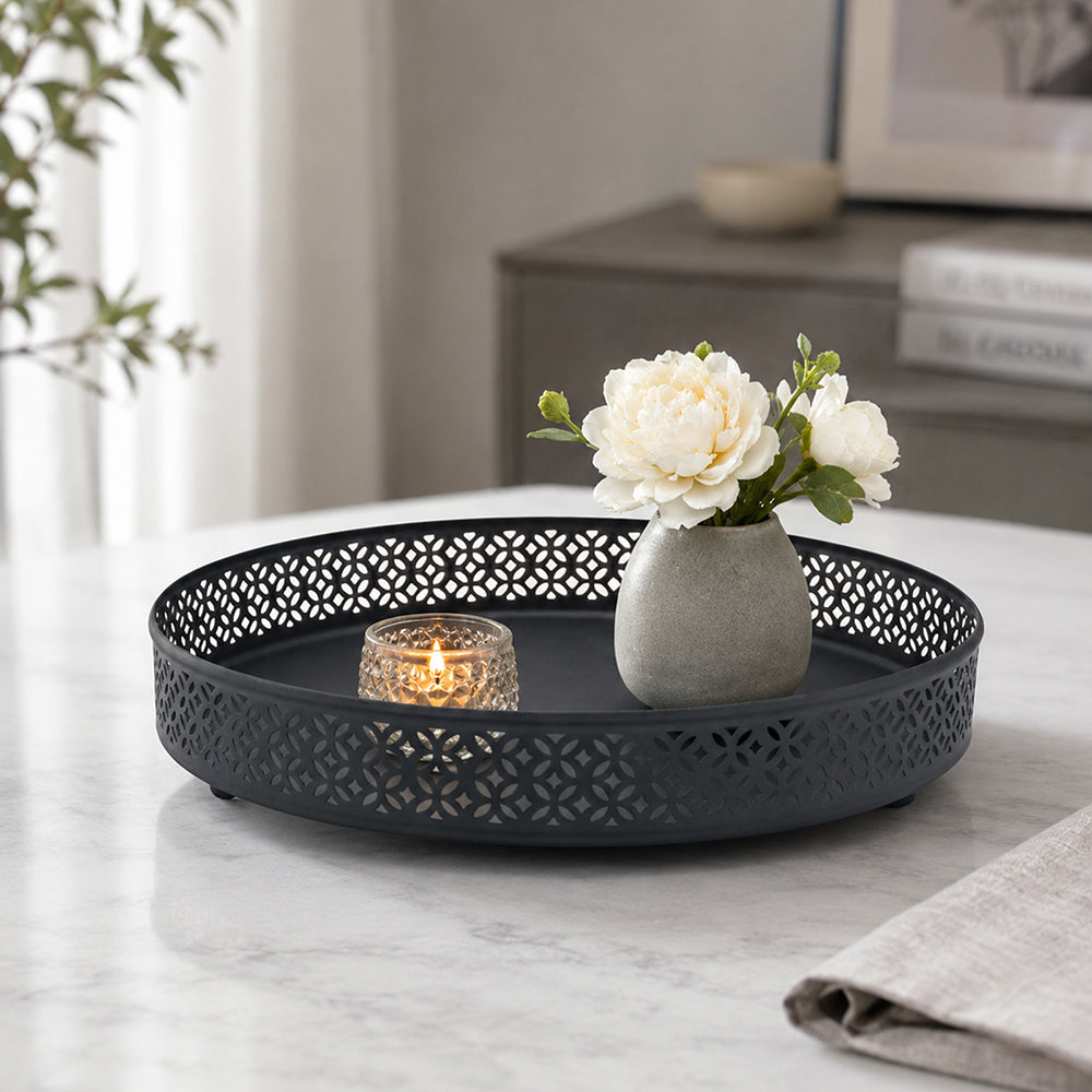 Fana Metal Serving Tray - Black