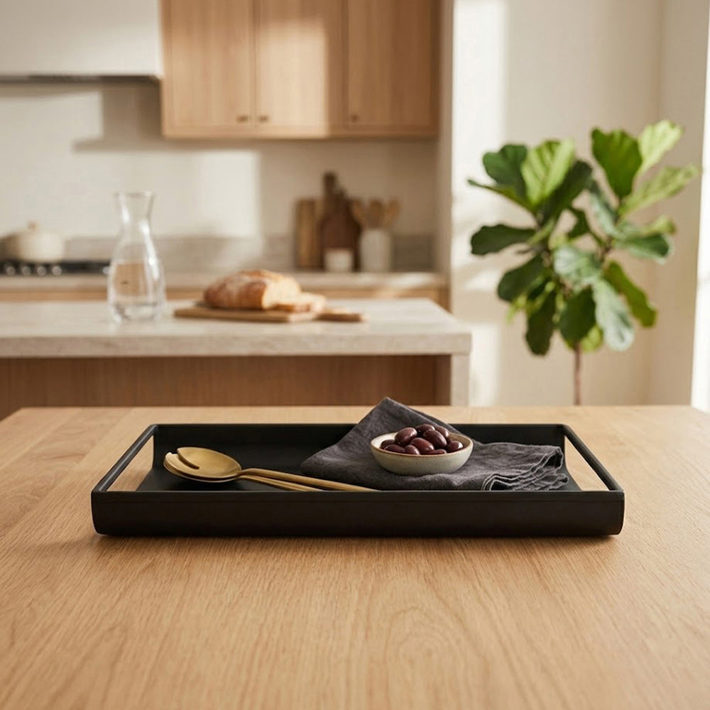 Cylix Metal Serving Tray - Black