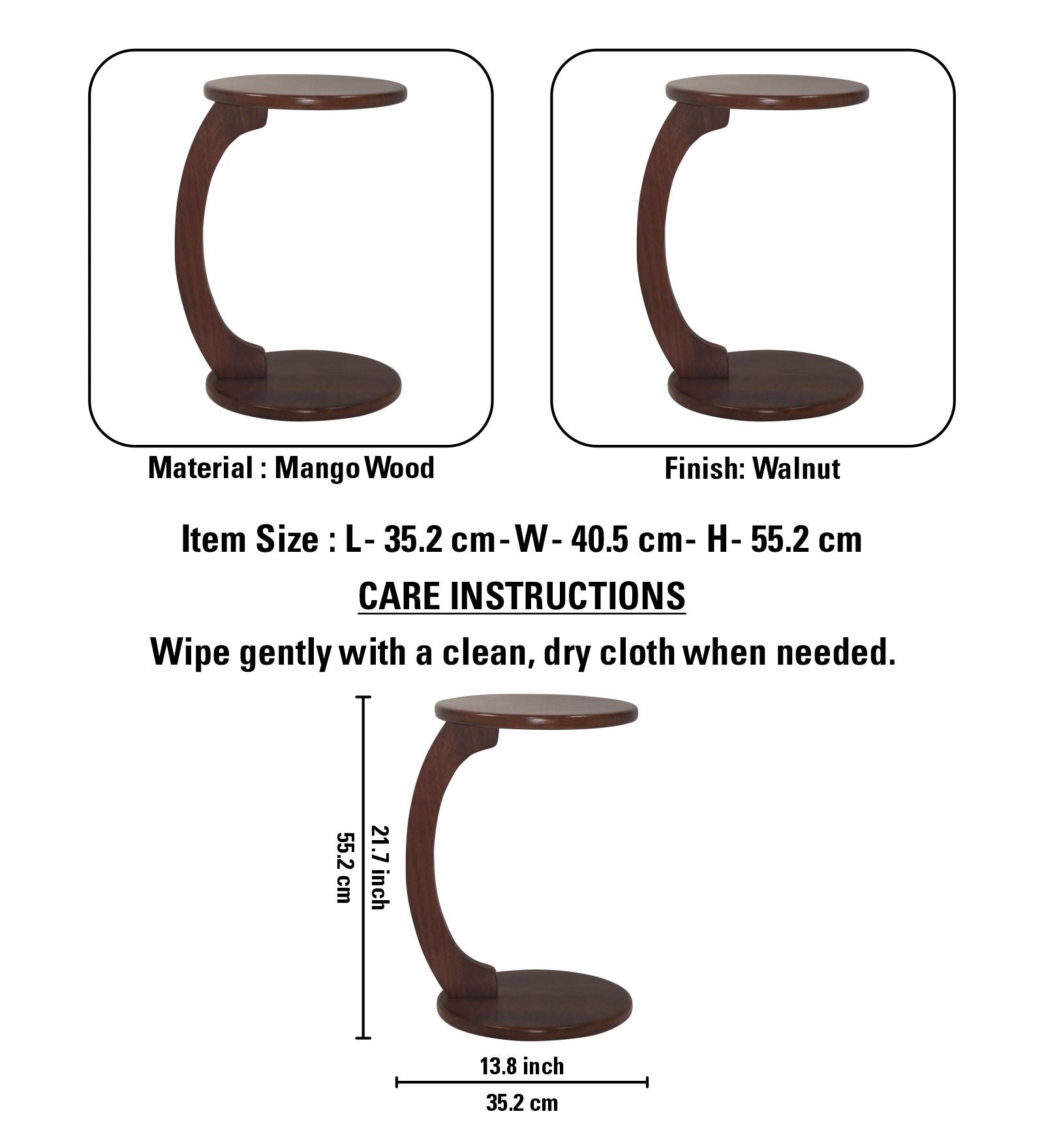 Elff Wooden Laptop Table - Walnut