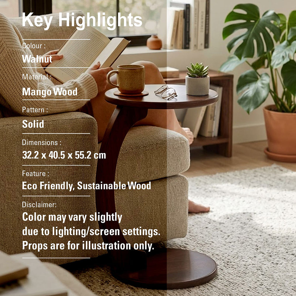 Elff Wooden Laptop Table - Walnut