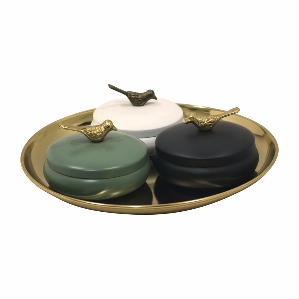 Metalsmith 2 Decorative Dryfruit Boxes With 1 Tray I Multipurpose Containers With Lid For Storing Snacks, Dryfruits, Pickels, Cookies