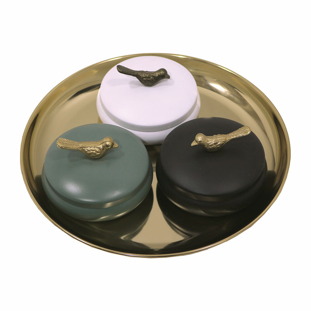 Metalsmith 2 Decorative Dryfruit Boxes With 1 Tray I Multipurpose Containers With Lid For Storing Snacks, Dryfruits, Pickels, Cookies