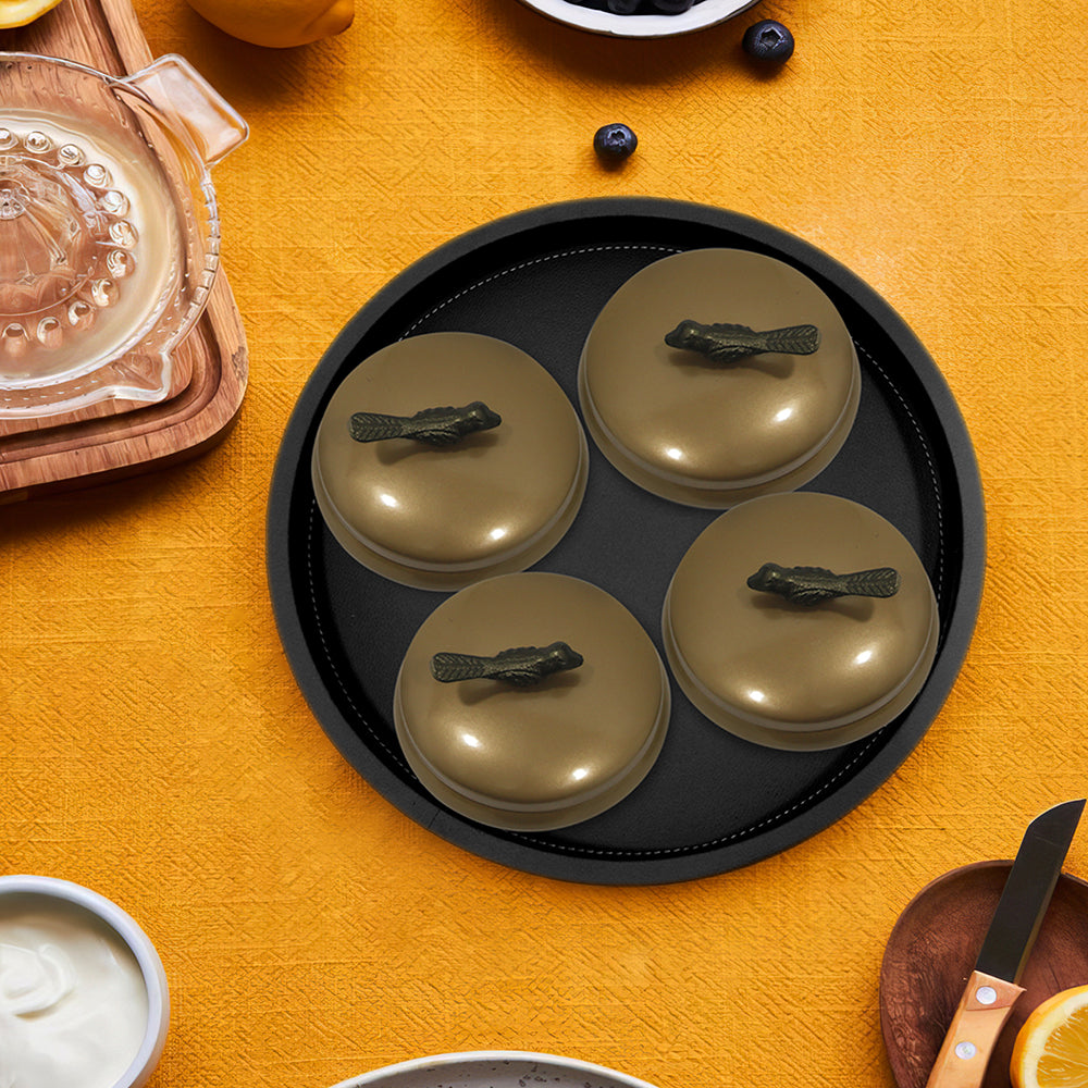 Wooden Black Tray With Four Box For Home , Kitchen , Office