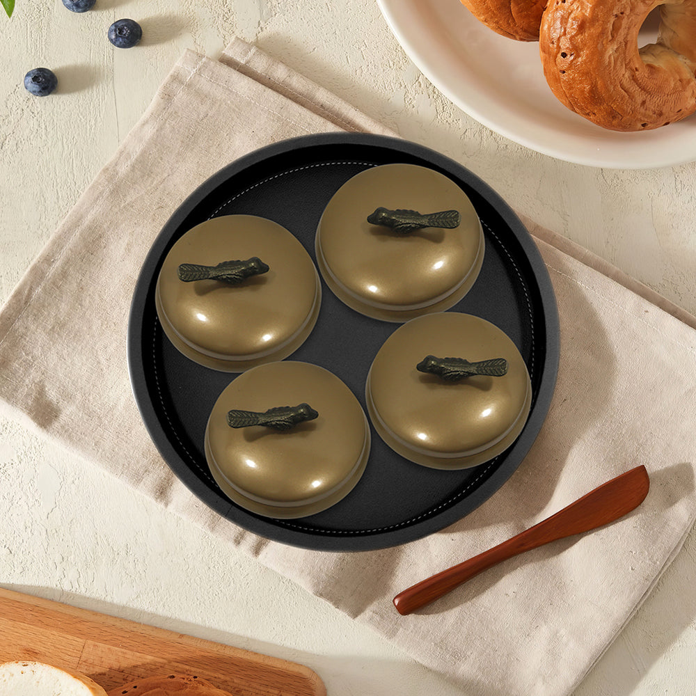 Wooden Black Tray With Four Box For Home , Kitchen , Office