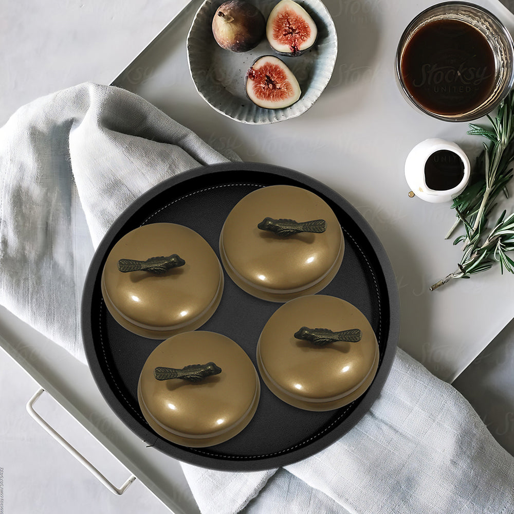 Wooden Black Tray With Four Box For Home , Kitchen , Office