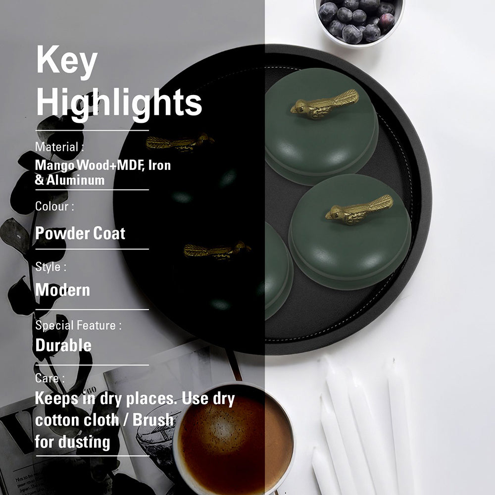 Wooden Black Tray With Four Box For Home , Kitchen , Office