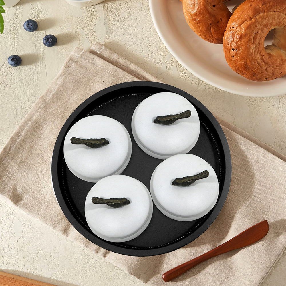 Wooden Black Tray With Four Box For Home , Kitchen , Office