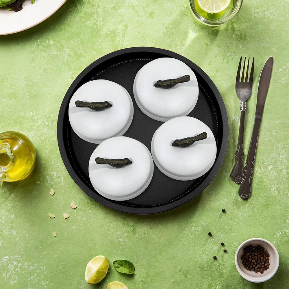 Wooden Black Tray With Four Box For Home , Kitchen , Office