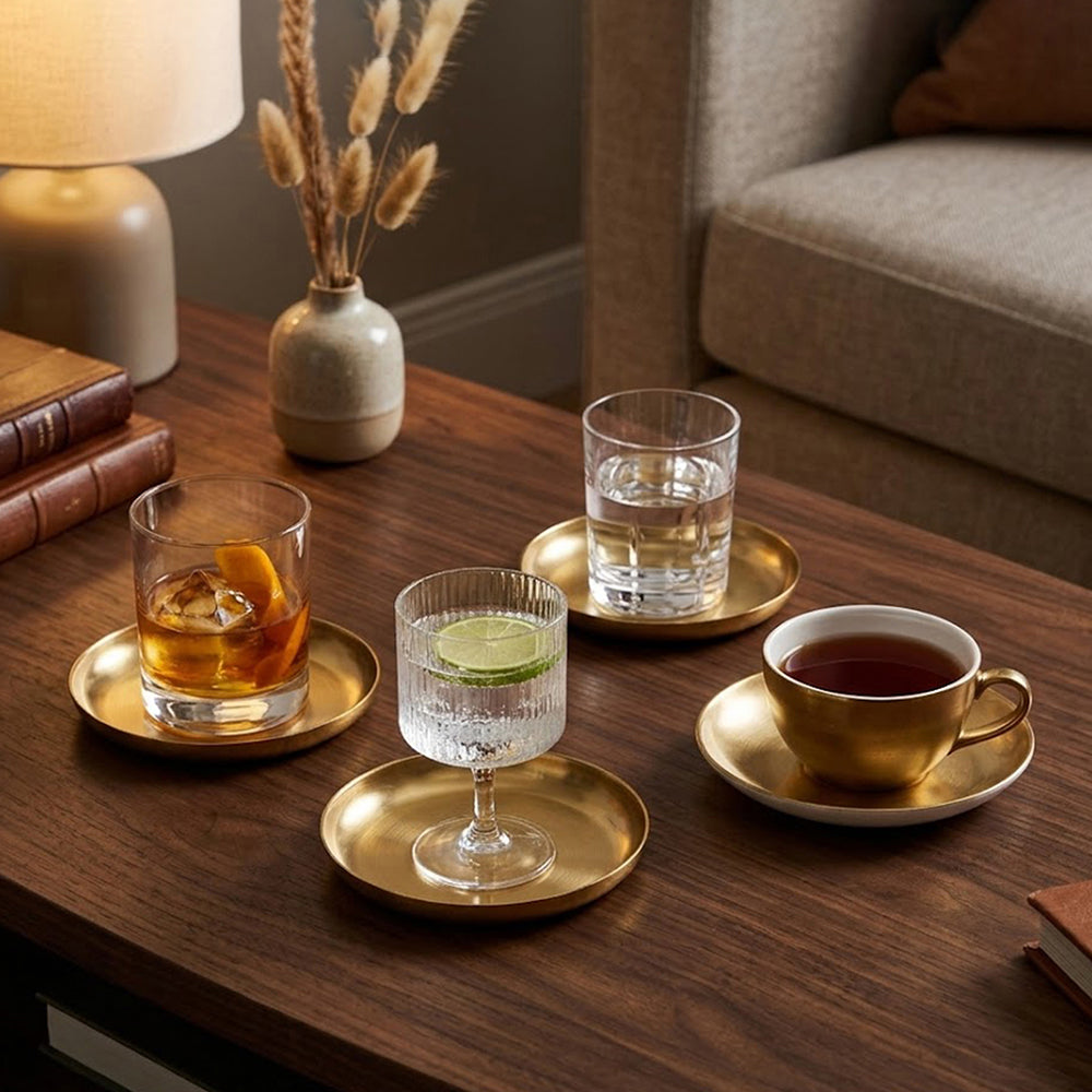 Metal Coaster, Set Of 4 - Gold