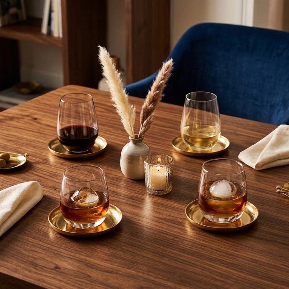 Metal Coaster, Set Of 4 - Gold
