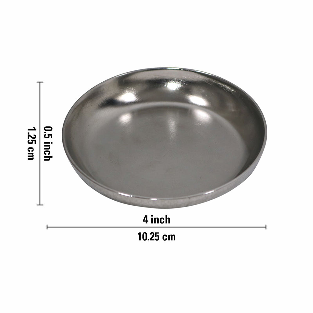 Iron Set of 4 Silver Metal Round Coasters