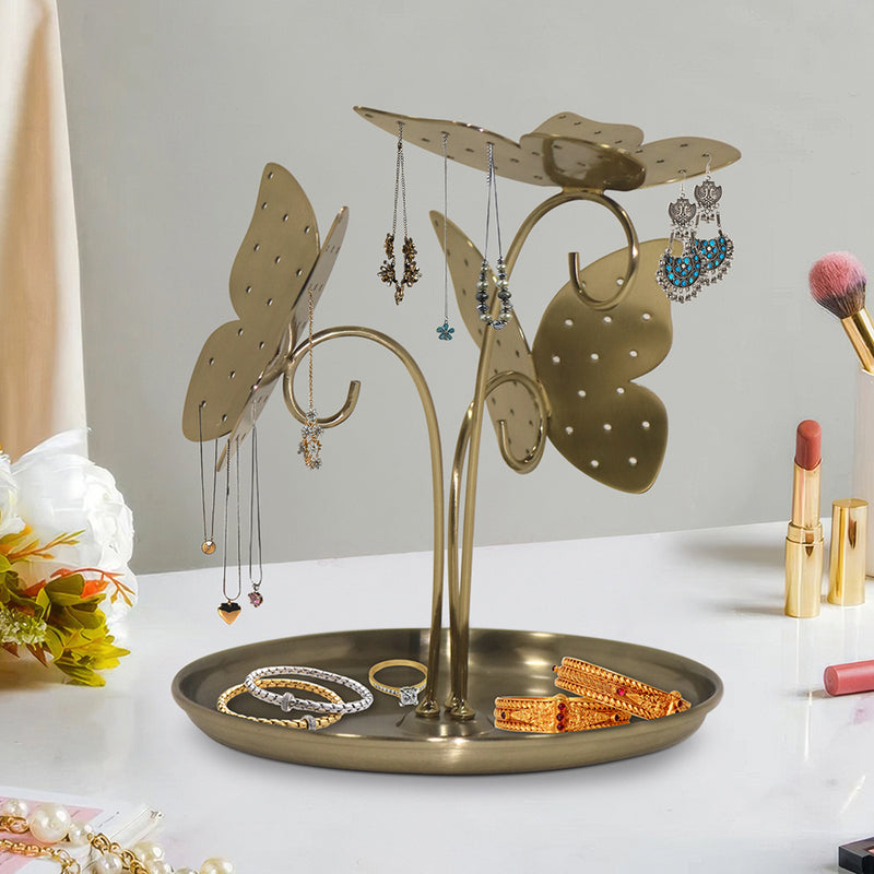Metal Butterfly Jewellery Organiser - Gold