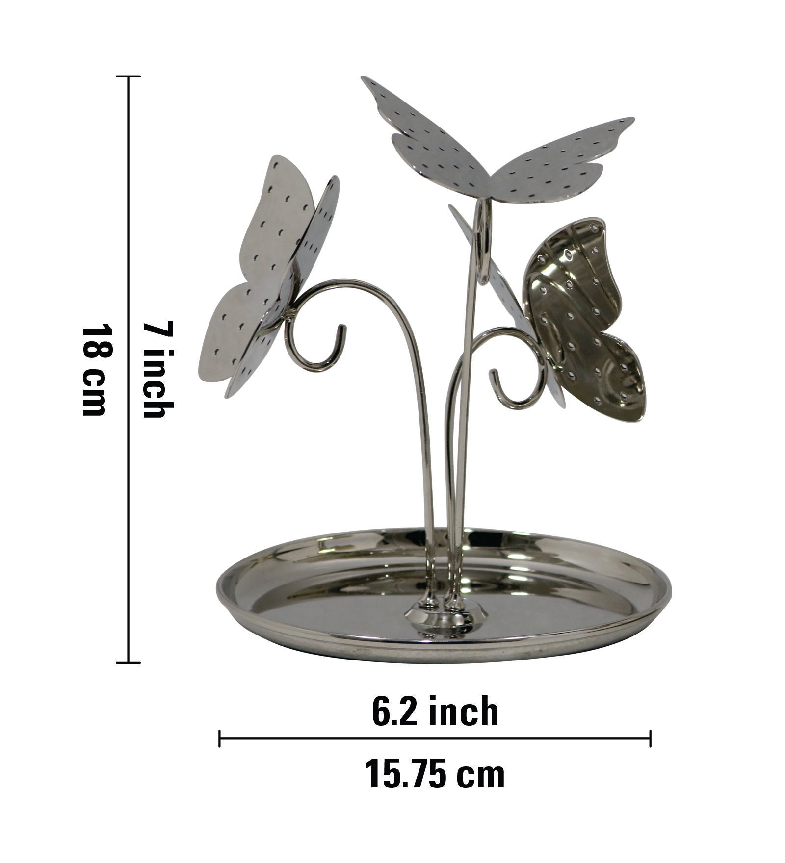Metal Butterfly Jewellery Organiser - Silver