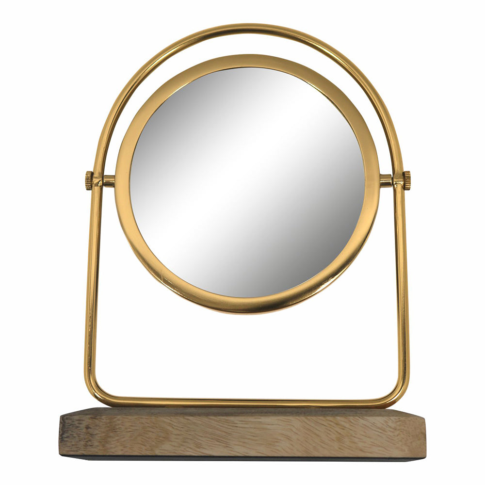 Metal & Wooden Vanity Mirror for Home Décor