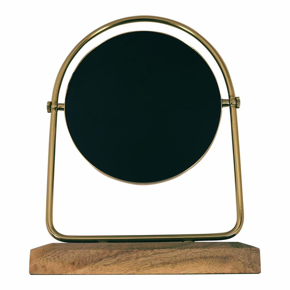 Metal & Wooden Vanity Mirror for Home Décor