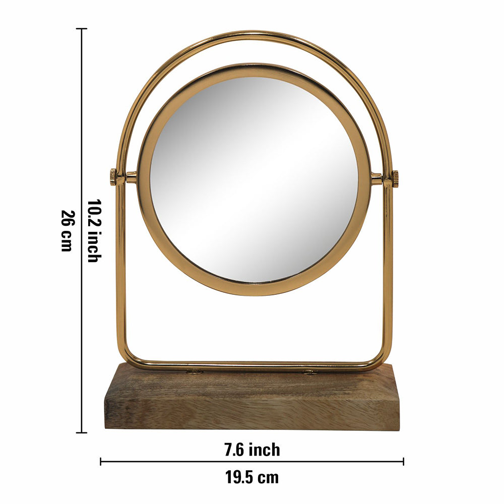 Metal & Wooden Vanity Mirror for Home Décor