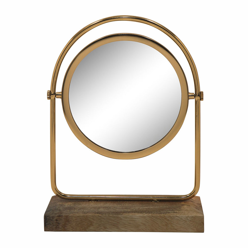 Metal & Wooden Vanity Mirror for Home Décor
