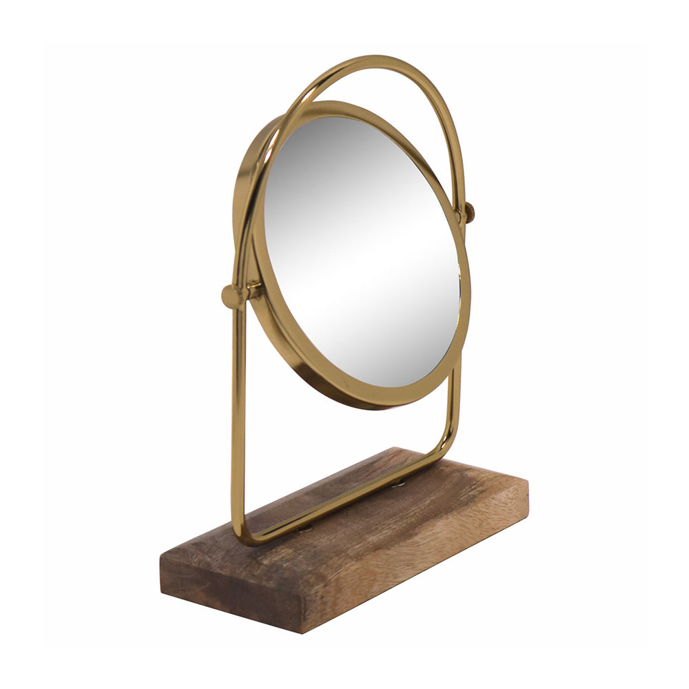 Metal & Wooden Vanity Mirror for Home Décor
