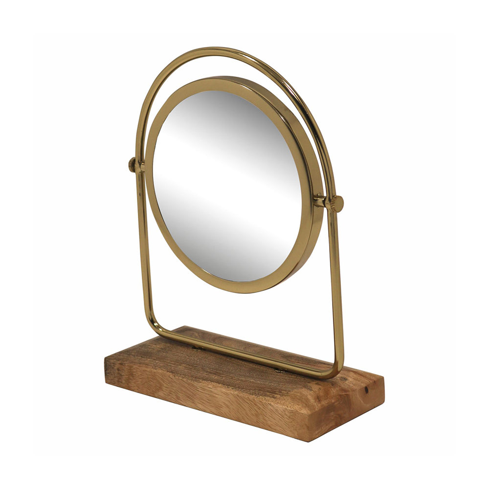 Metal & Wooden Vanity Mirror for Home Décor