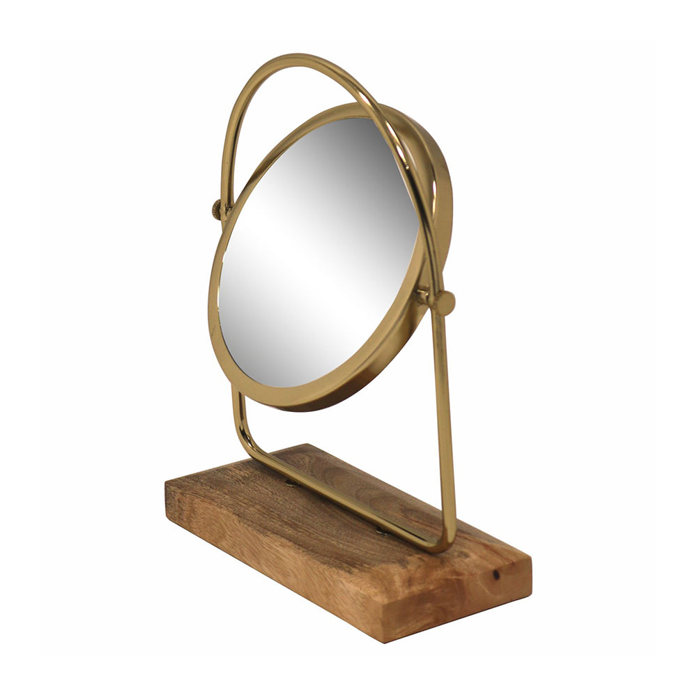 Metal & Wooden Vanity Mirror for Home Décor