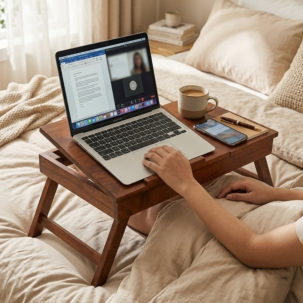 Wooden Adjustable Laptop Stand - Walnut