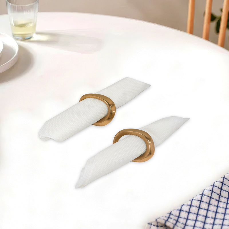 Metal Napkin Ring, Pack Of 2 - Gold