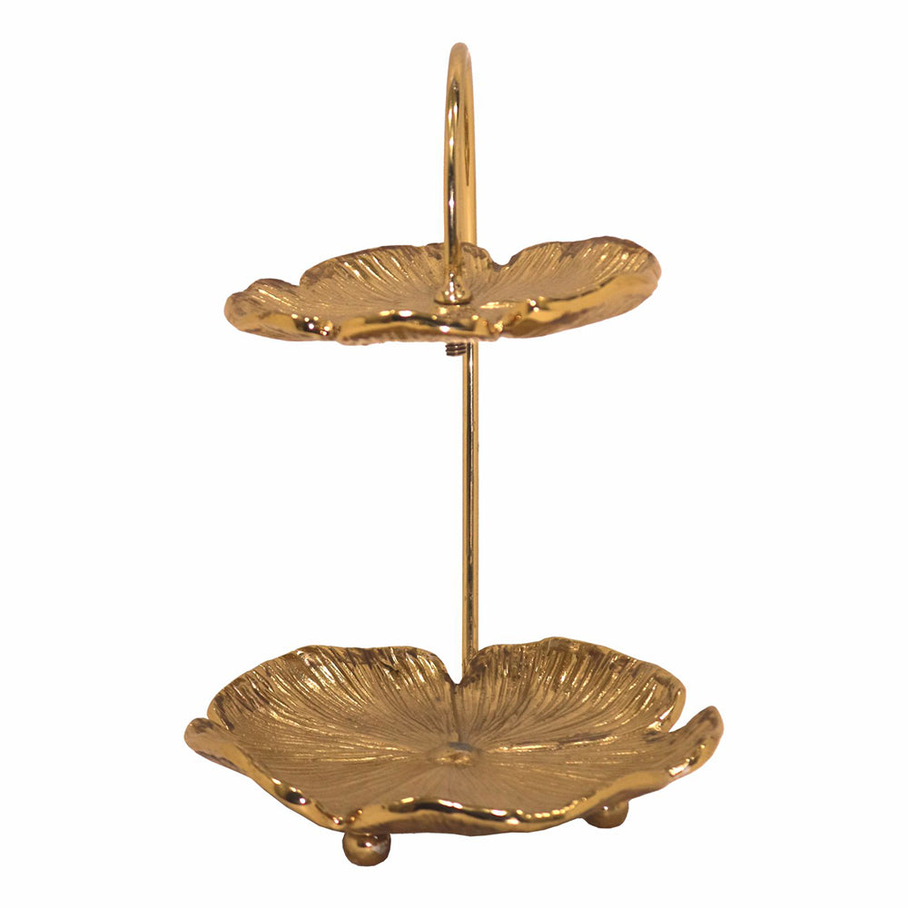 2 Tier Metal Jewellery Organiser - Gold
