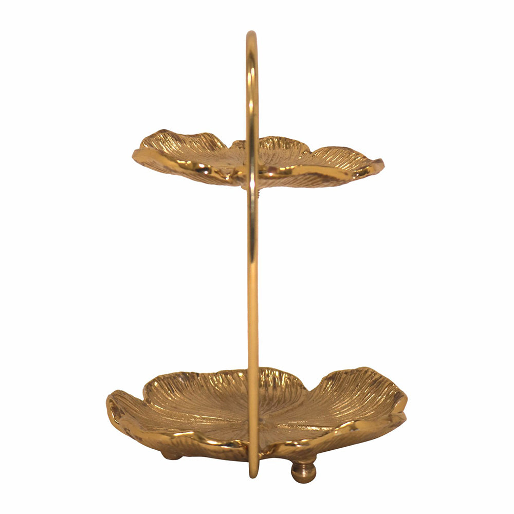 2 Tier Metal Jewellery Organiser - Gold