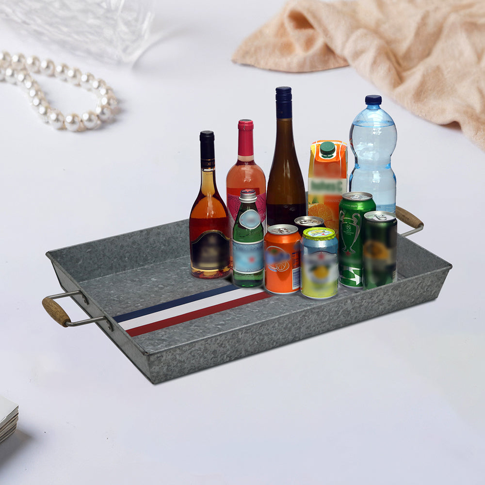 Iron Rectangle Designer Serving Tray For Kitchen , Office