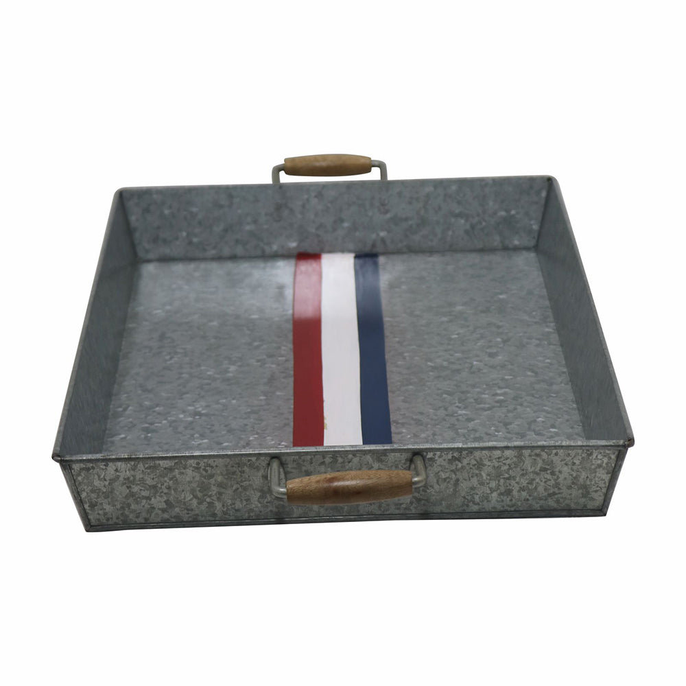 Iron Rectangle Designer Serving Tray For Kitchen , Office