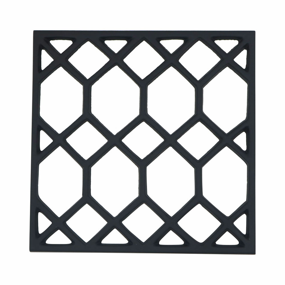 Metal Square Non-Slip Dining Place Matt Black Finish Trivet For Kitchen ( Pack of 1 )