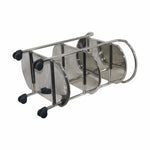 Kitchen Cart 3-Tier Revolving Multipurpose Kitchen Cart with Wheels | Silver Steel Kitchen Trolley