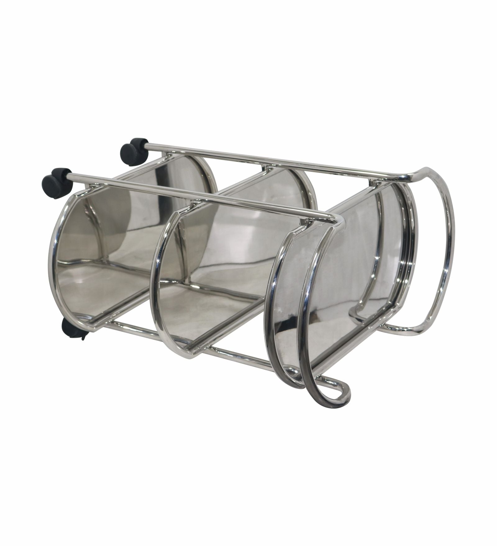 Metal 3 Tier Serving Trolley, Oval - Silver