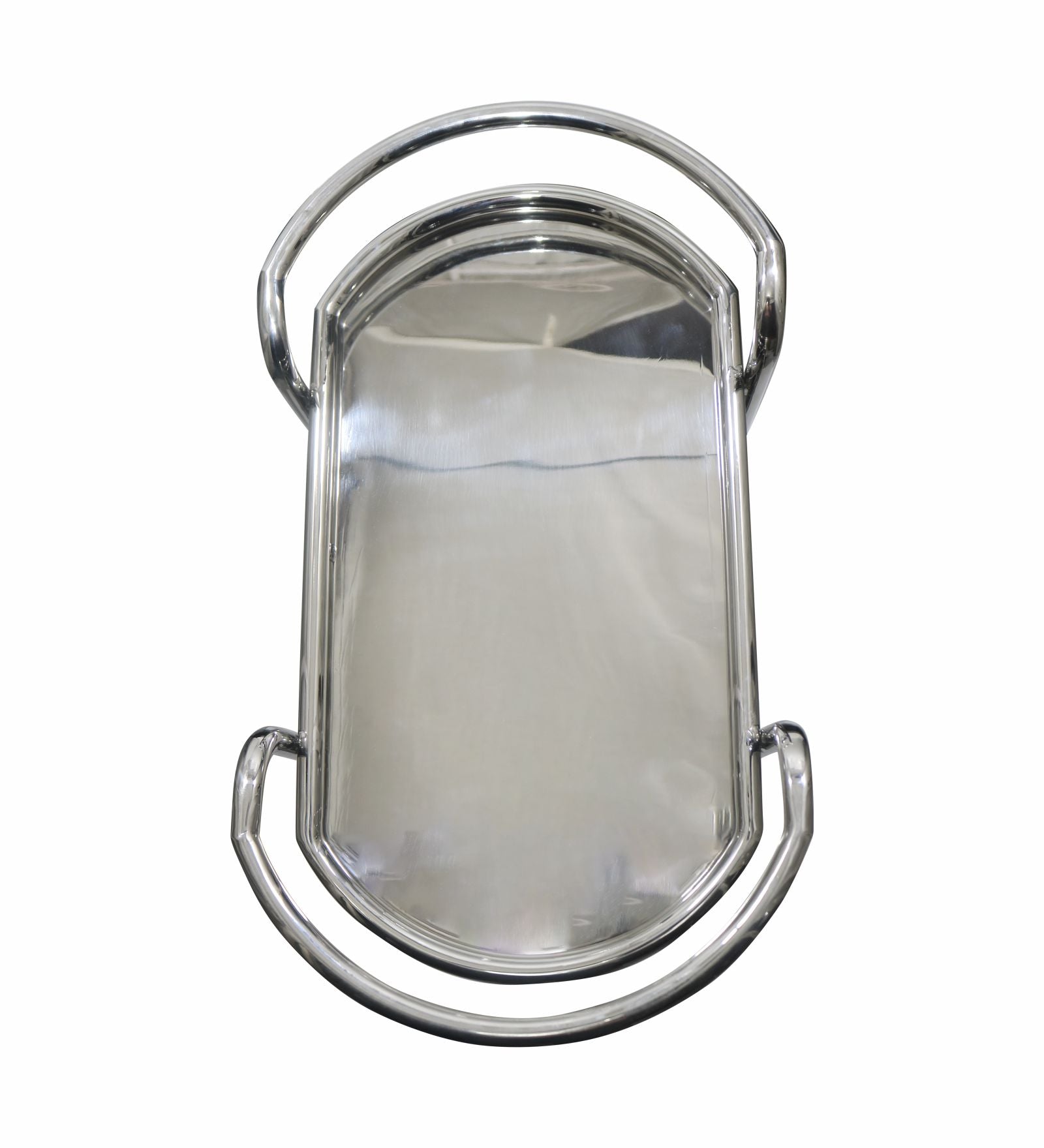 Metal 3 Tier Serving Trolley, Oval - Silver