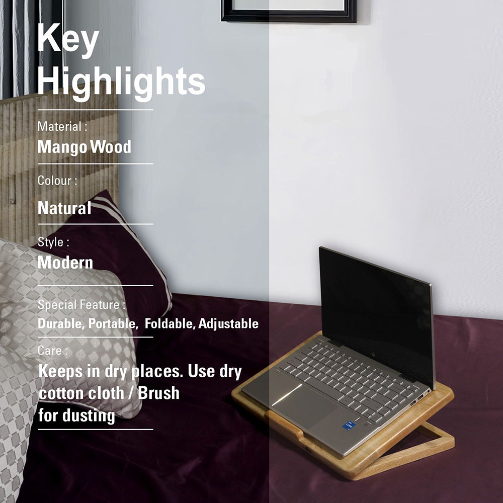 Wooden Decorative Foldable Multipurpose Laptop Table For Office , Living Room ( Pre - Assemble )