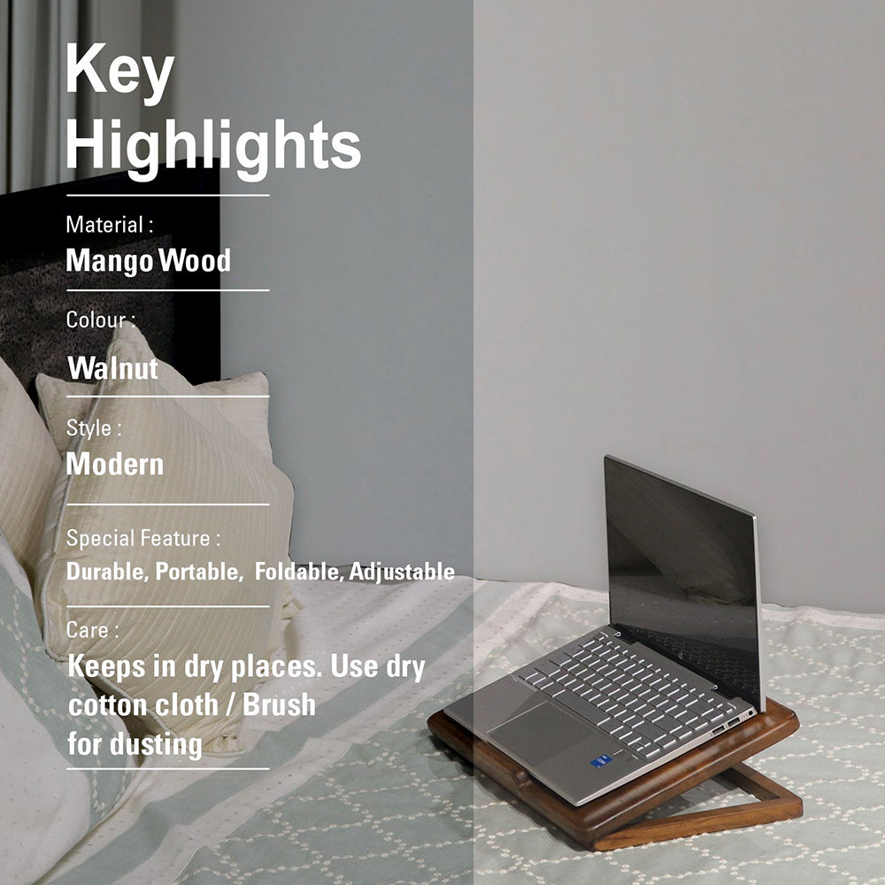 Wooden Decorative Foldable Multipurpose Laptop Table For Office , Living Room ( Pre - Assemble )