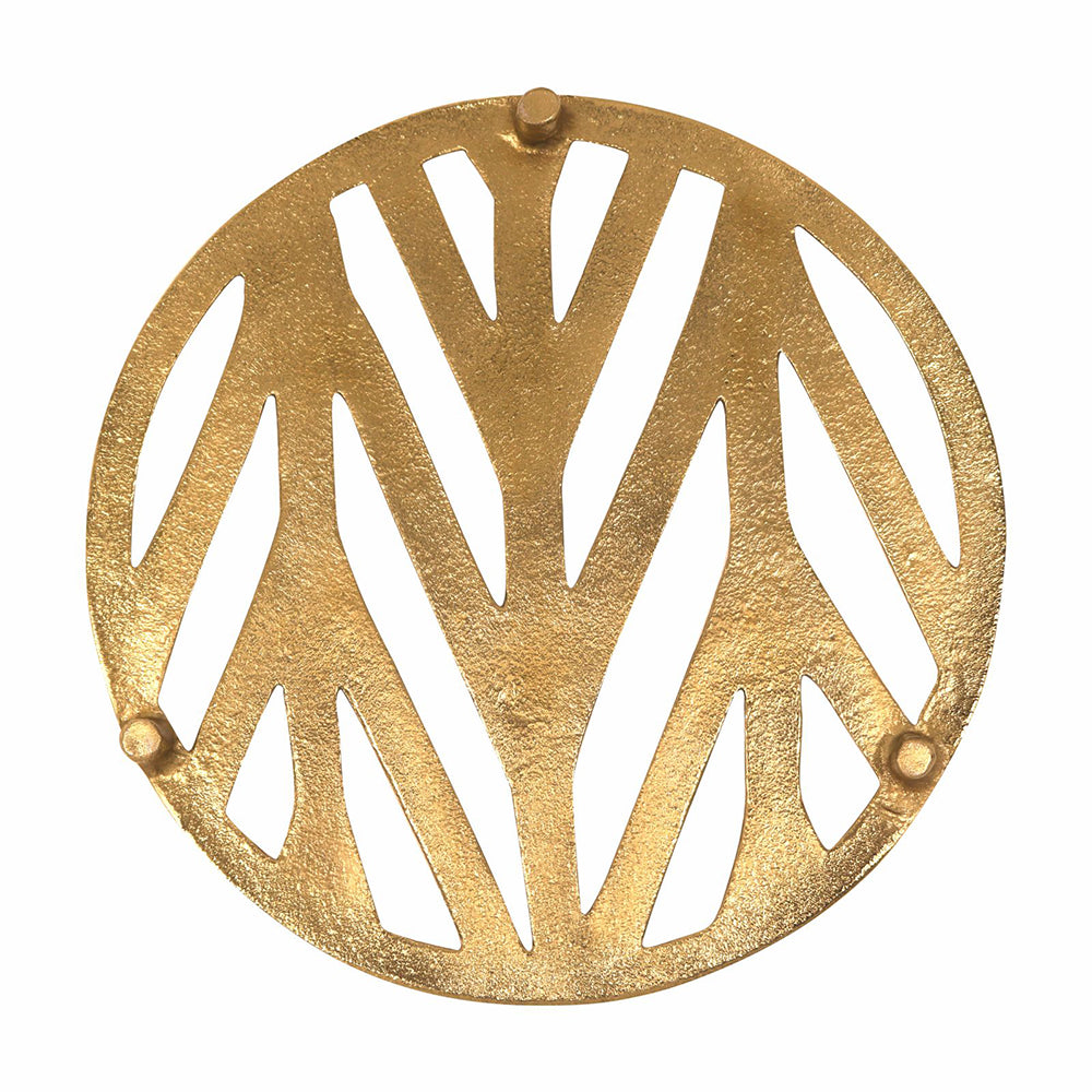 Metal Round Non-Slip Dining Place Gold Finish Trivet For Kitchen ( Pack of 1 )