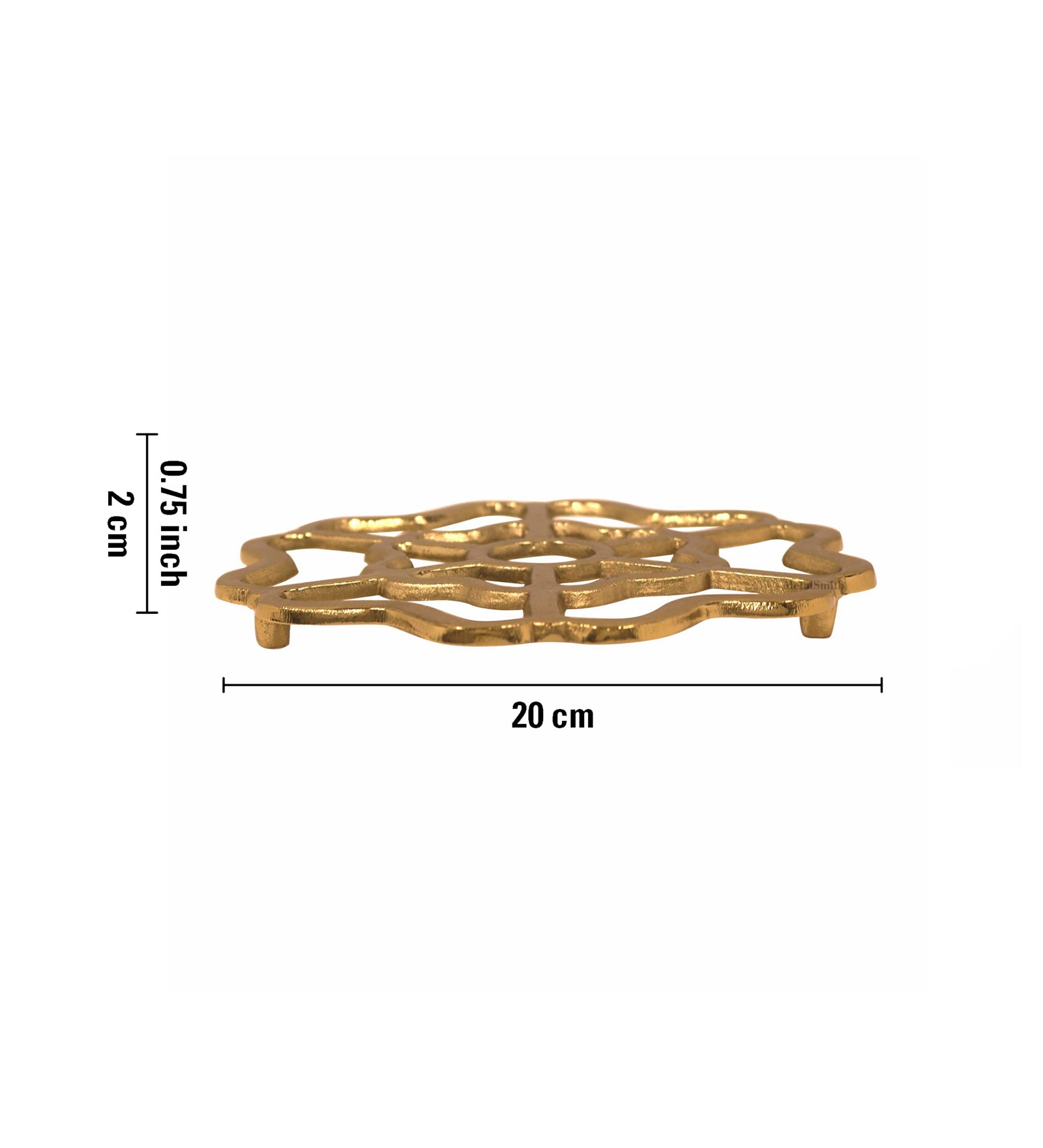 Metal Floral Trivet - Gold